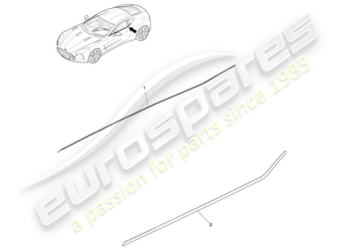 aston martin one-77 (2011) teilediagramm für türschwellenverkleidung