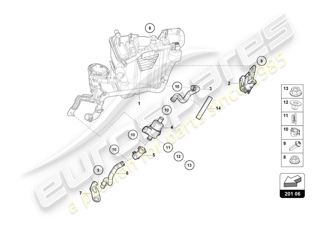 lamborghini tecnica (2024) aktivkohlebehälter teilediagramm