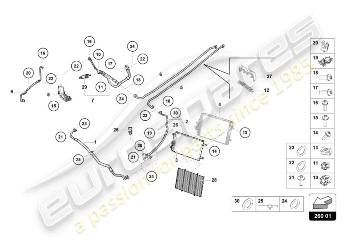 lamborghini 2024 (tecnica) a/c-kondensator - teilediagramm
