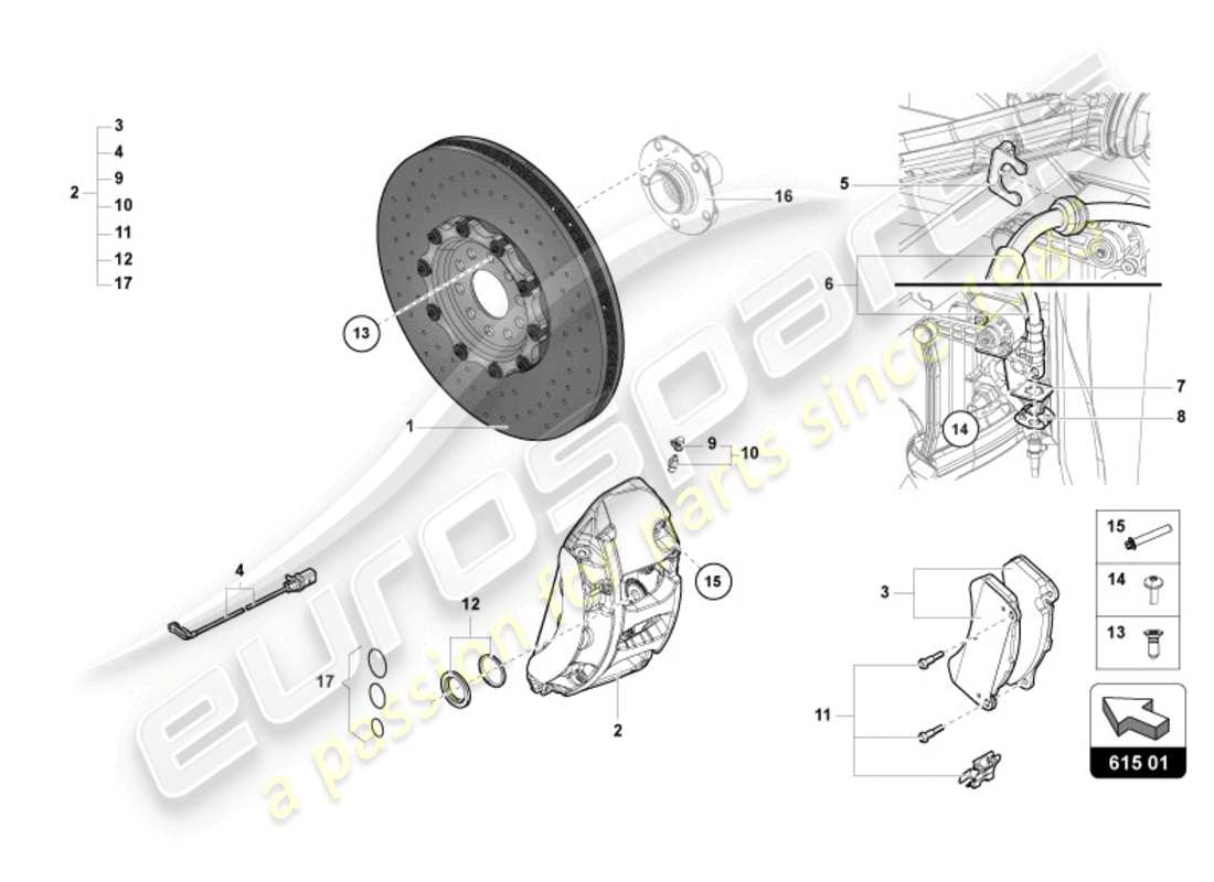lamborghini 2022 (lp770-4 svj coupe) bremsscheibe vorne ersatzteildiagramm