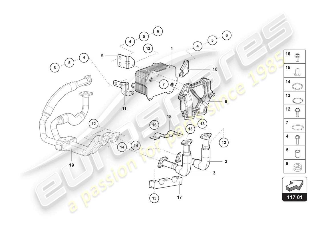 lamborghini sian roadster (2021) ölkühler teilediagramm