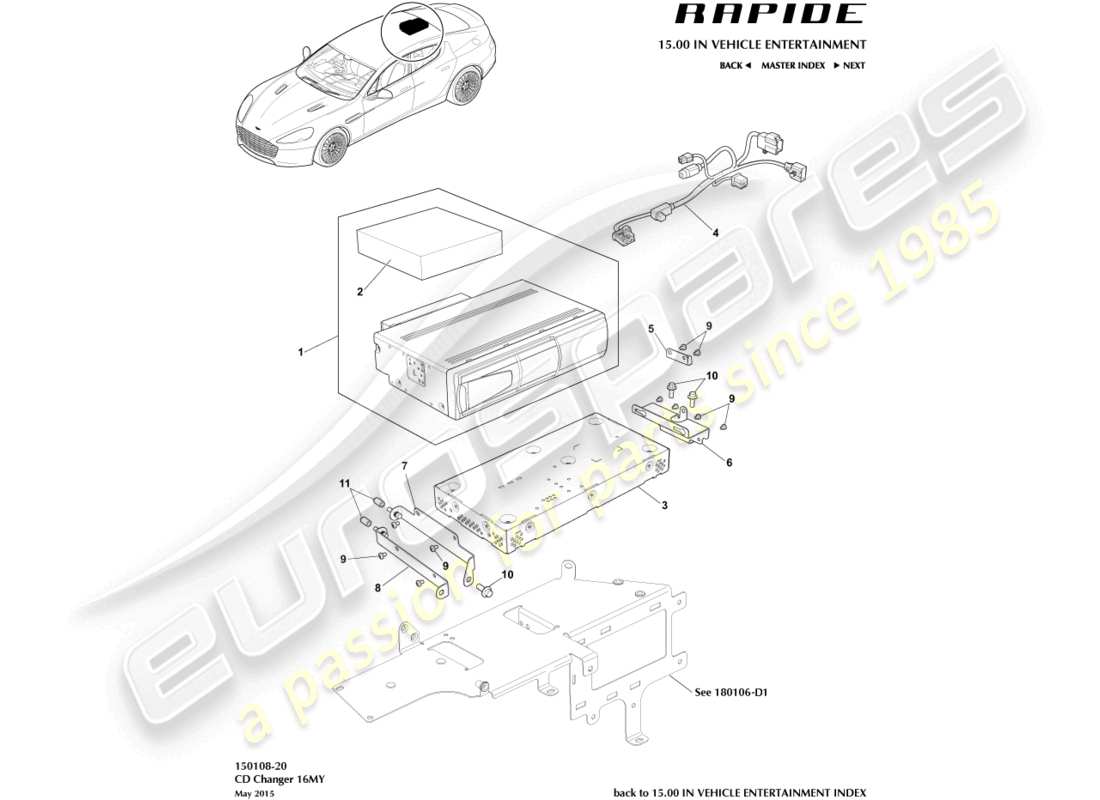aston martin rapide (2016) cd-wechsler, 16my im ersatzteildiagramm