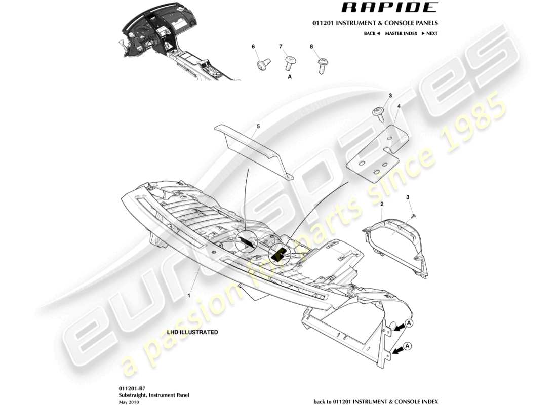 aston martin rapide (2012) ip-substrat-teilediagramm