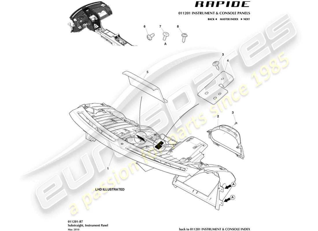 aston martin rapide (2011) ip-substrat-teilediagramm