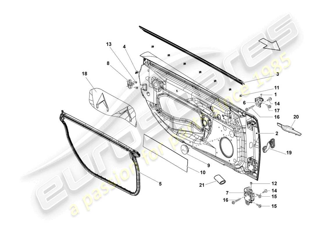 lamborghini gallardo coupe (2006) door-teilediagramm