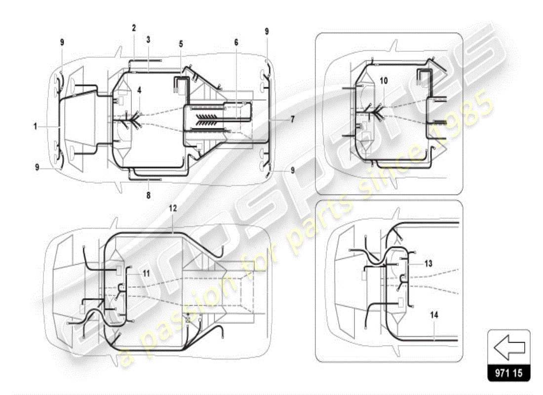 eine teilezeichnung aus dem lamborghini diablo vt (1999) teilekatalog