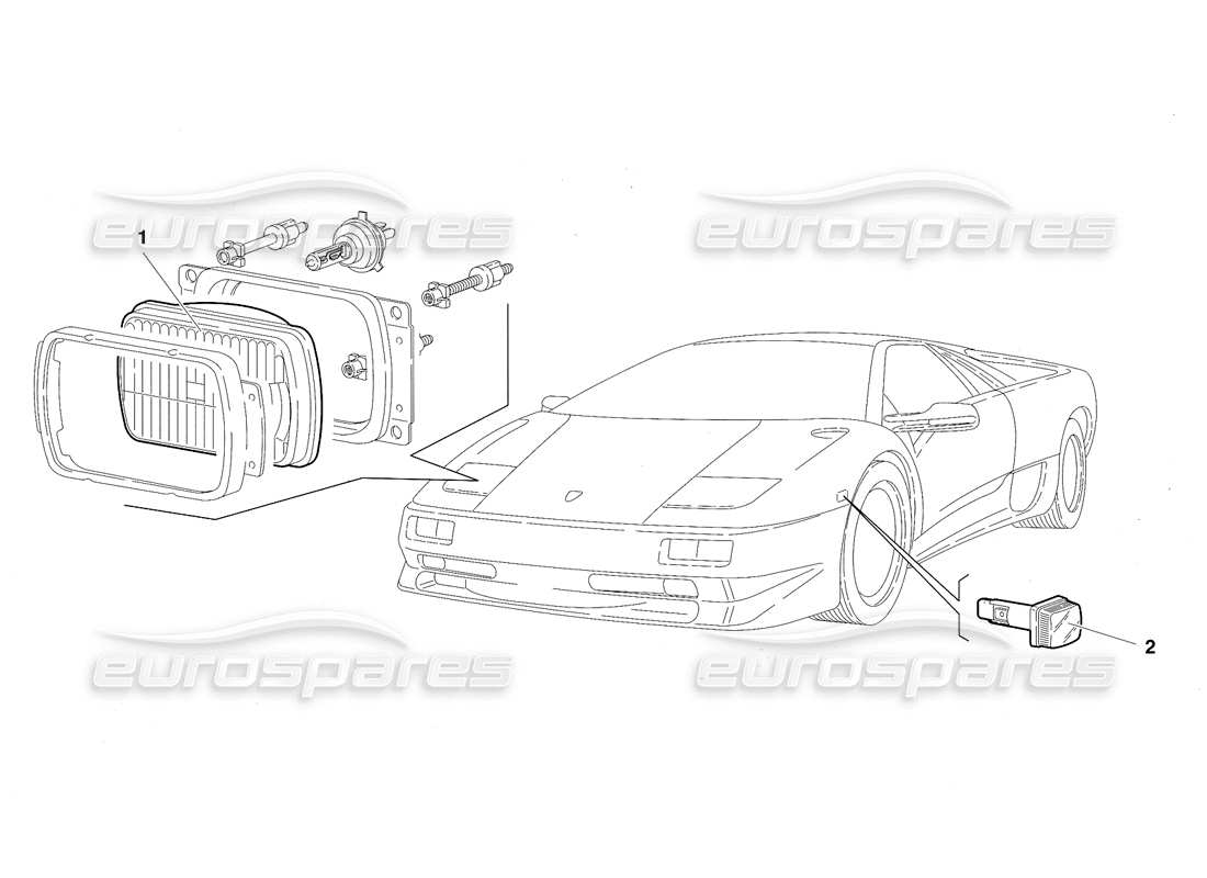 lamborghini diablo sv (1997) lichter (gültig für japan – märz 1997) teilediagramm