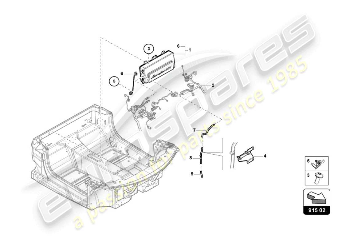 lamborghini sian roadster (2021) zusatzbatterie teilediagramm