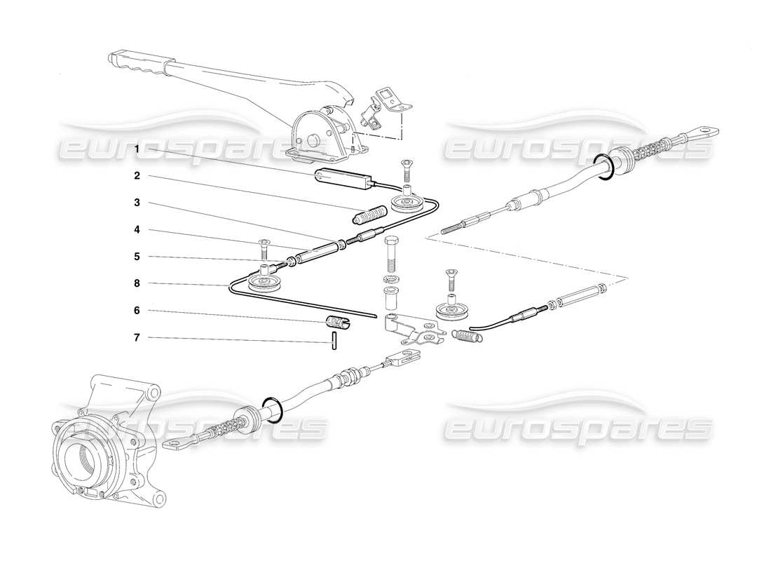 lamborghini diablo sv (1997) handbremse (gültig für rh d. - märz 1997) ersatzteildiagramm