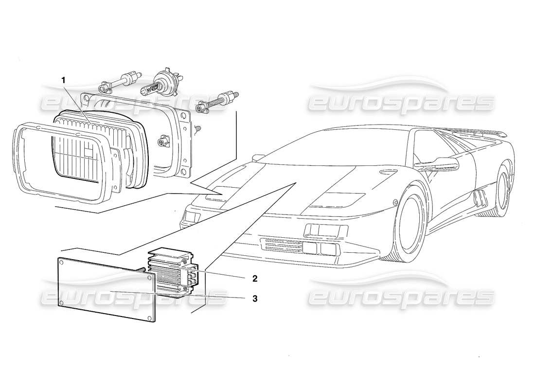 lamborghini diablo se30 (1995) beleuchtung (gültig für rh d. version – januar 1995) teilediagramm