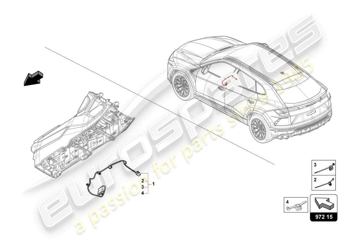 lamborghini urus (2021) kabelbaum für gebläse ersatzteildiagramm