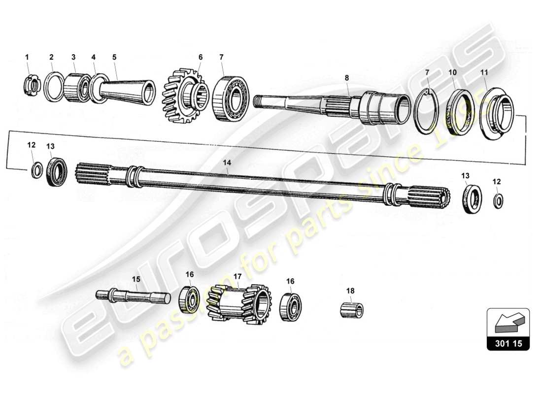 lamborghini countach 25th anniversary (1989) welle - rm teilediagramm