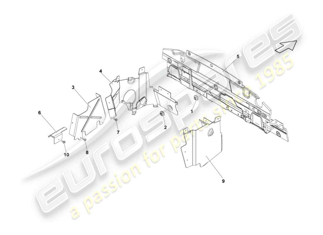 lamborghini lp560-4 coupe (2011) wärmeschild ersatzteildiagramm