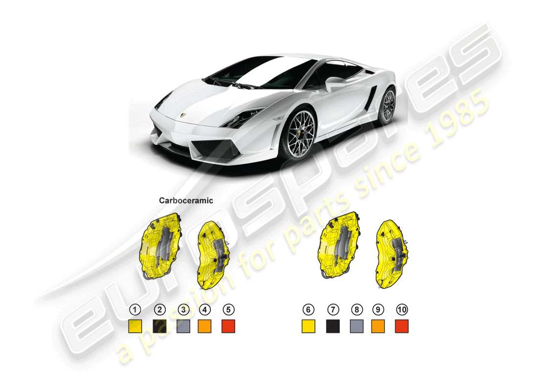 lamborghini lp560-4 spider (accessories) nachrüstsatz für farbige bremssättel ersatzteildiagramm