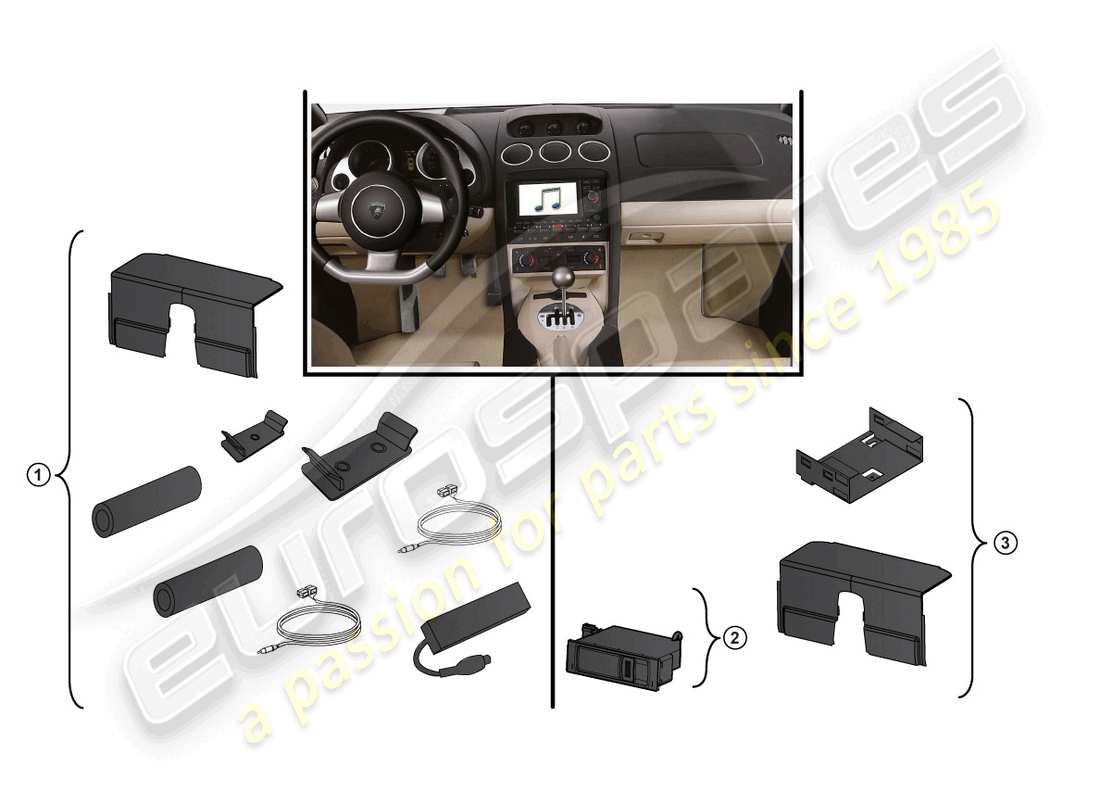 lamborghini lp560-4 spider (accessories) nachrüstpaket ersatzteildiagramm