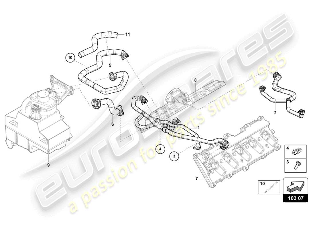 lamborghini 2022 (evo coupe 2wd) entlüftungsleitung ersatzteildiagramm