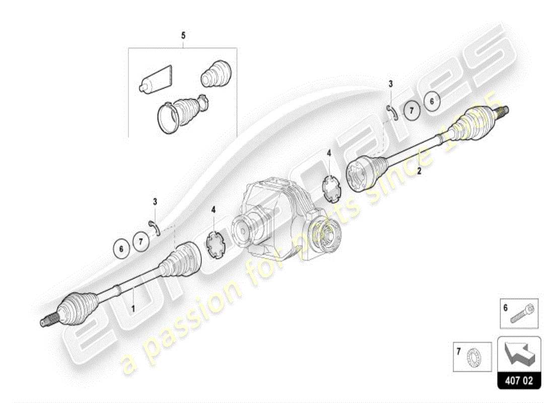 lamborghini diablo vt (1995) achswelle vorne ersatzteildiagramm