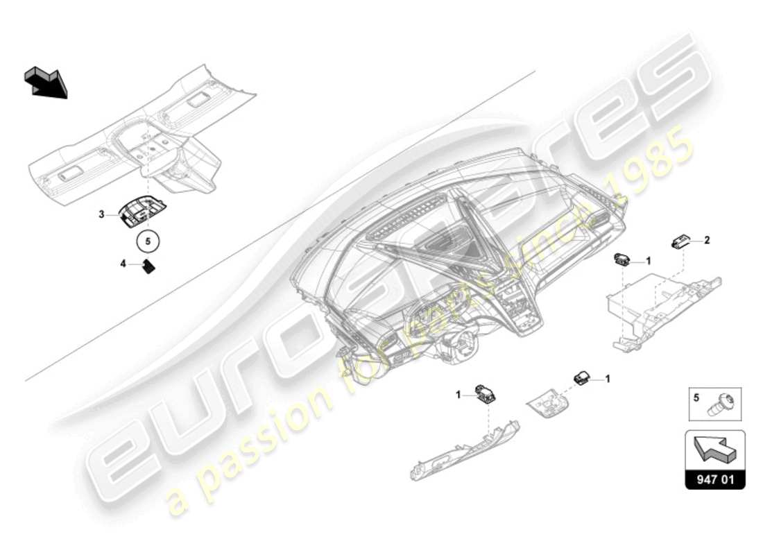 lamborghini revuelto coupe (2024) led-innenleuchte ersatzteildiagramm