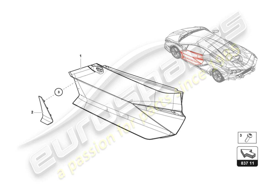 lamborghini sian roadster (2021) door-teilediagramm