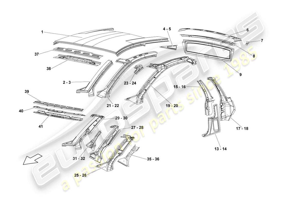 lamborghini reventon roof-teilediagramm