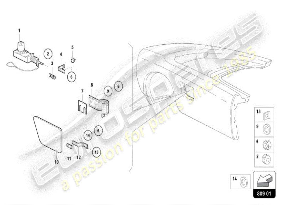 lamborghini diablo vt (1999) tankklappe - ersatzteildiagramm