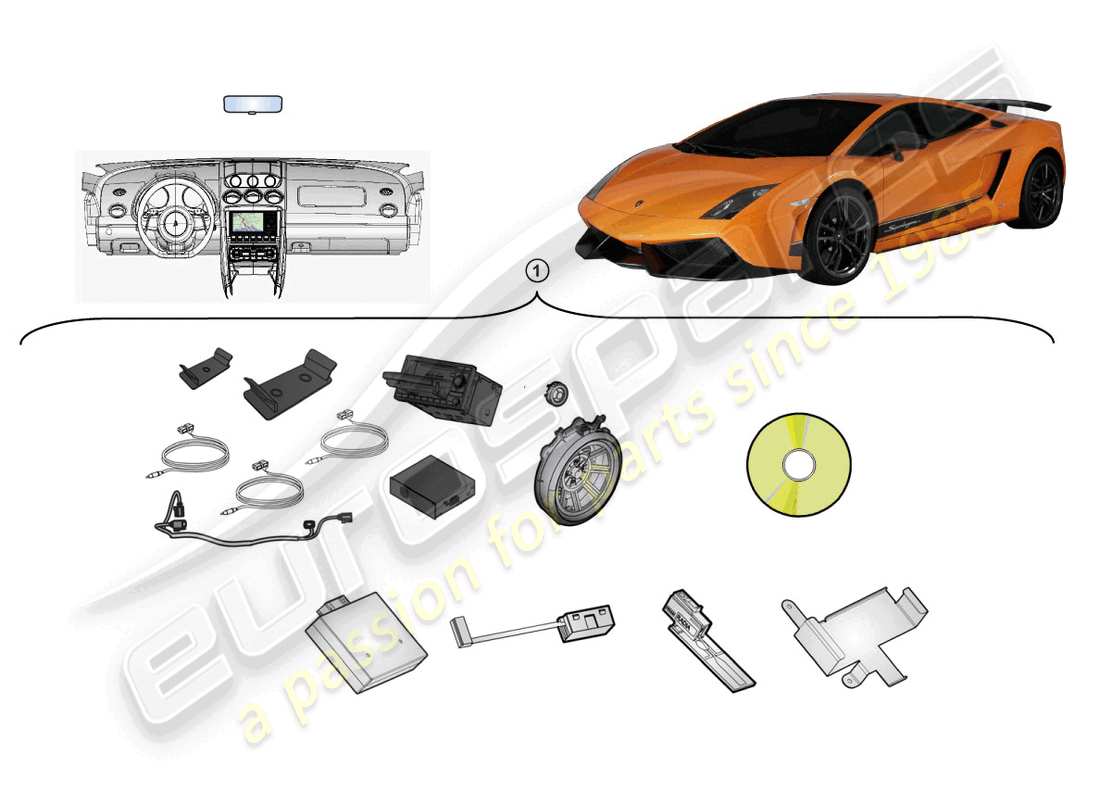 lamborghini lp570-4 sl (accessories) nachrüstsatz ersatzteildiagramm