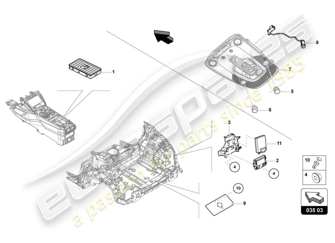 lamborghini urus s (2024) elektrische teile für die handyvorbereitung teilediagramm
