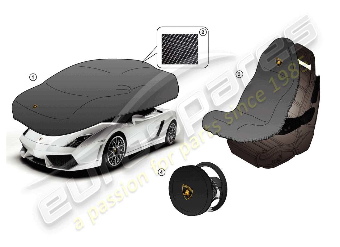 eine teilezeichnung aus dem lamborghini gallardo coupe (accessories) teilekatalog