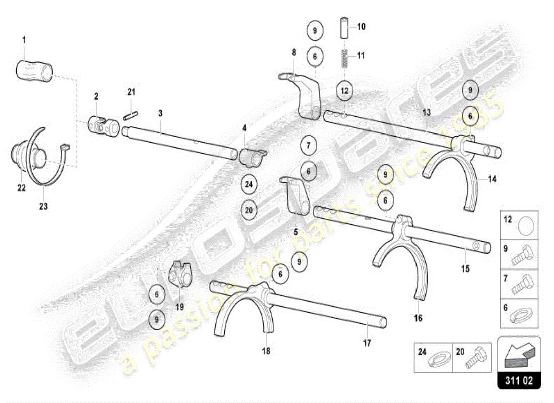 lamborghini diablo vt (1999) getriebeteildiagramm