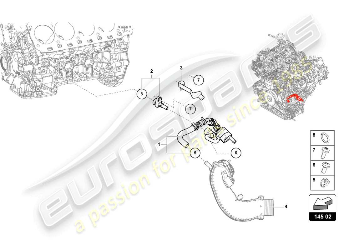 lamborghini urus (2020) druckventil ersatzteildiagramm