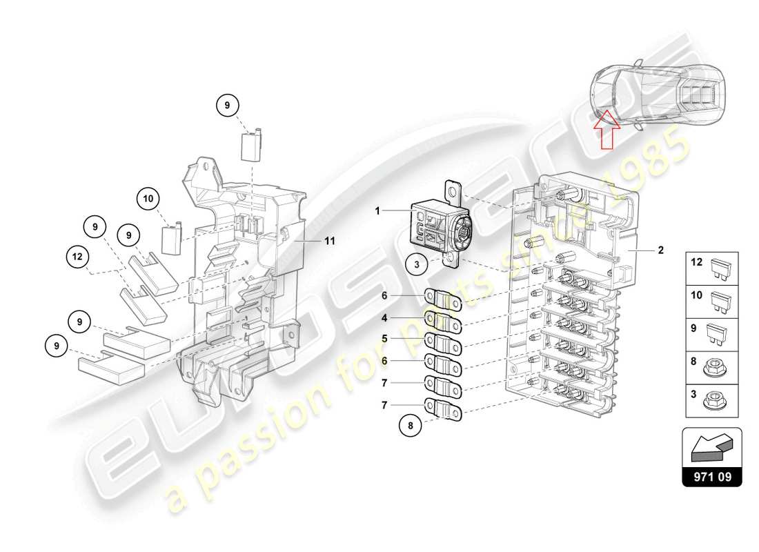 lamborghini tecnica (2023) sicherungen teilediagramm