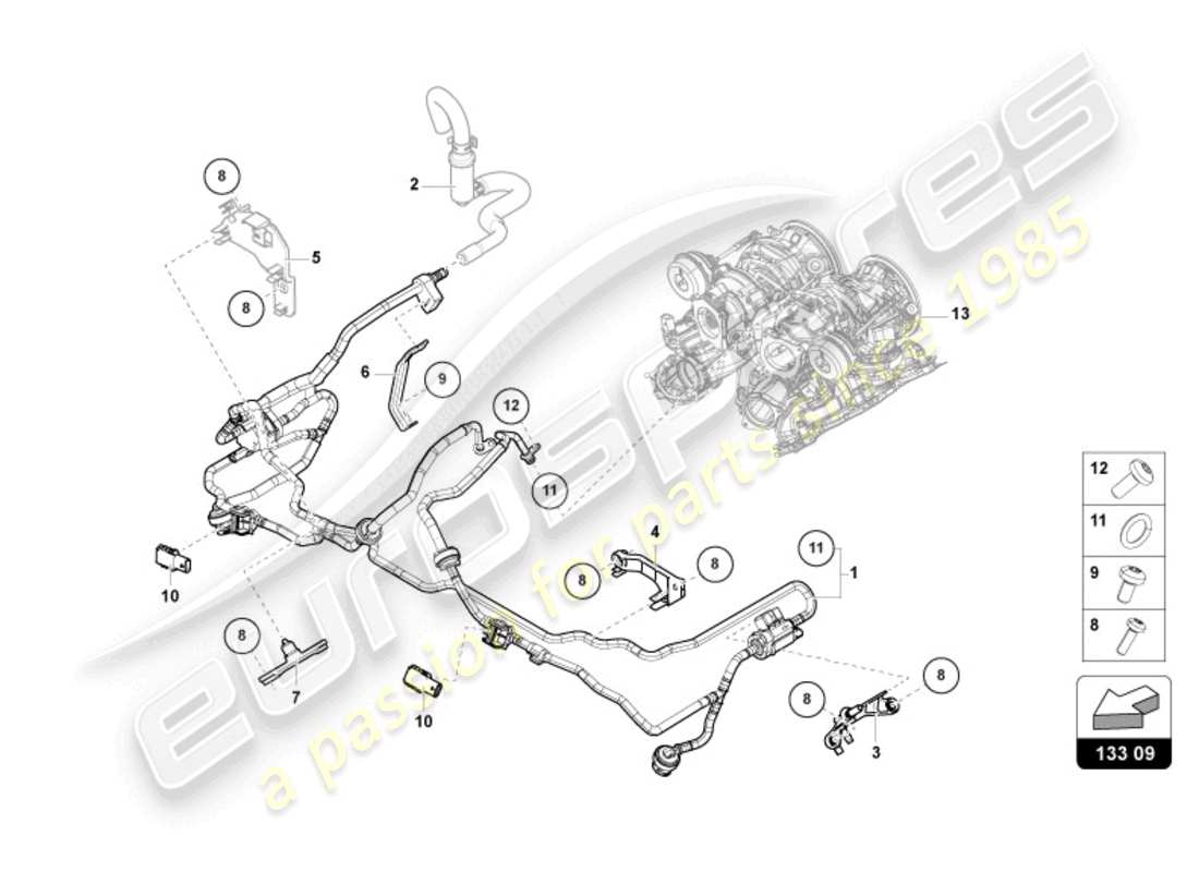 lamborghini urus performante (2024) vakuumsystem teilediagramm