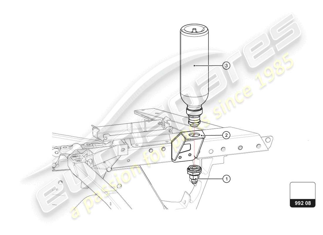 lamborghini 2022 (super trofeo evo 2) schnelles öl-nachfüllen ersatzteildiagramm