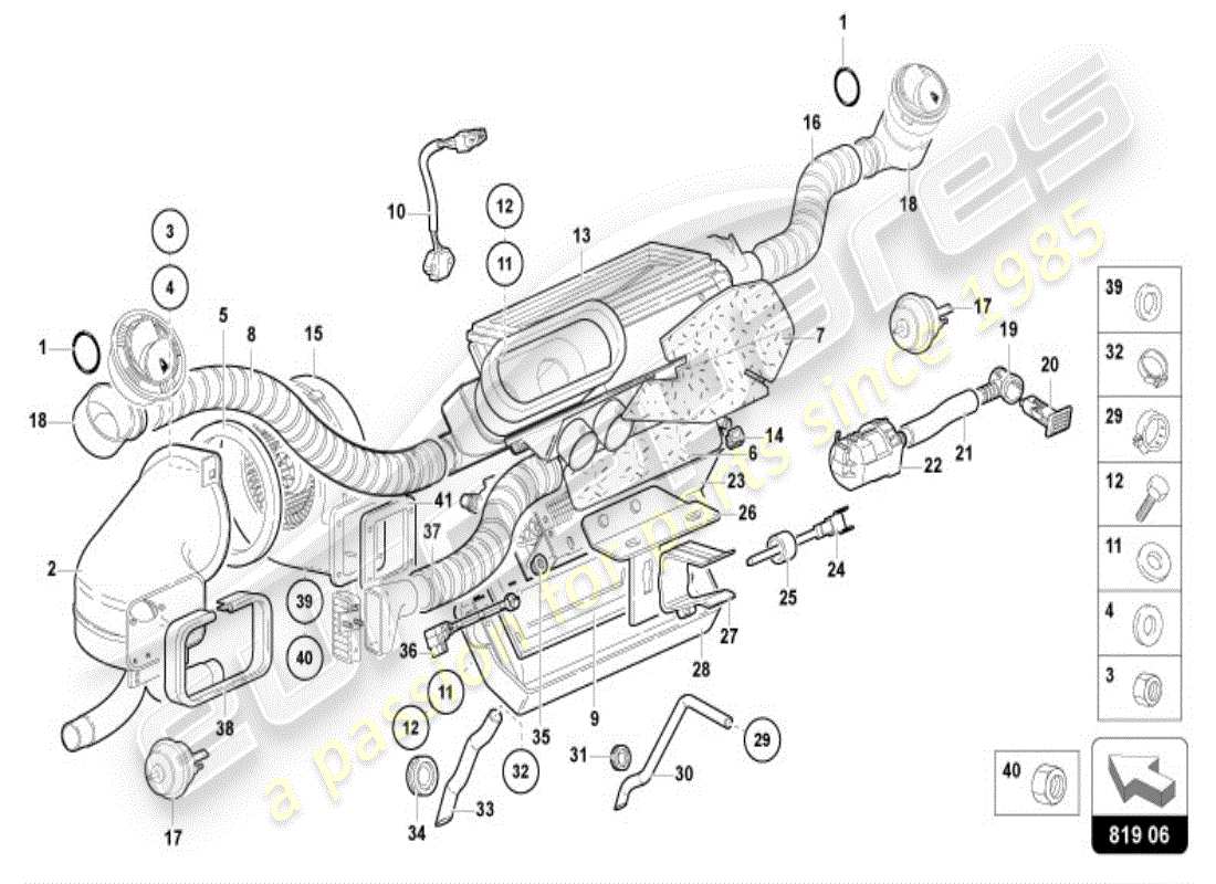 lamborghini diablo vt (1999) luftführungskanal ersatzteildiagramm