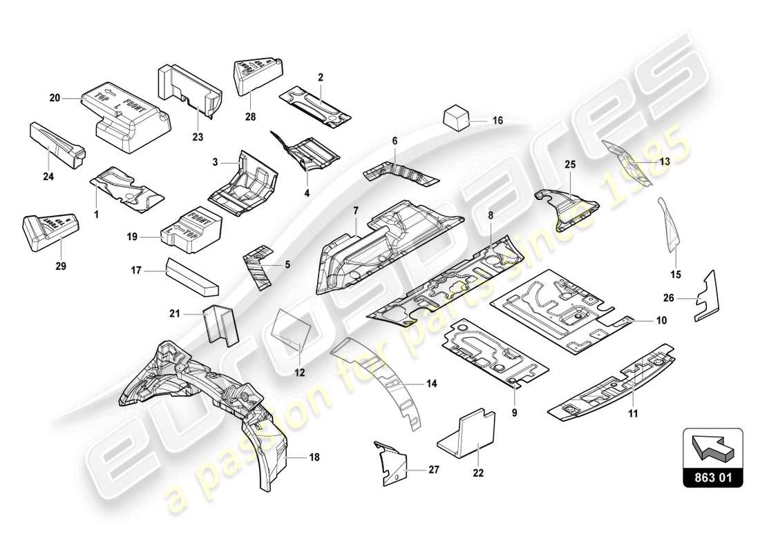 lamborghini urus s (2024) dämpfung ersatzteildiagramm