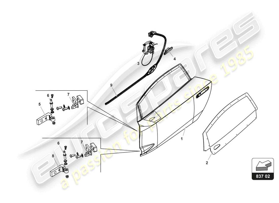 lamborghini gt3 (2017) türenschloss ersatzteildiagramm