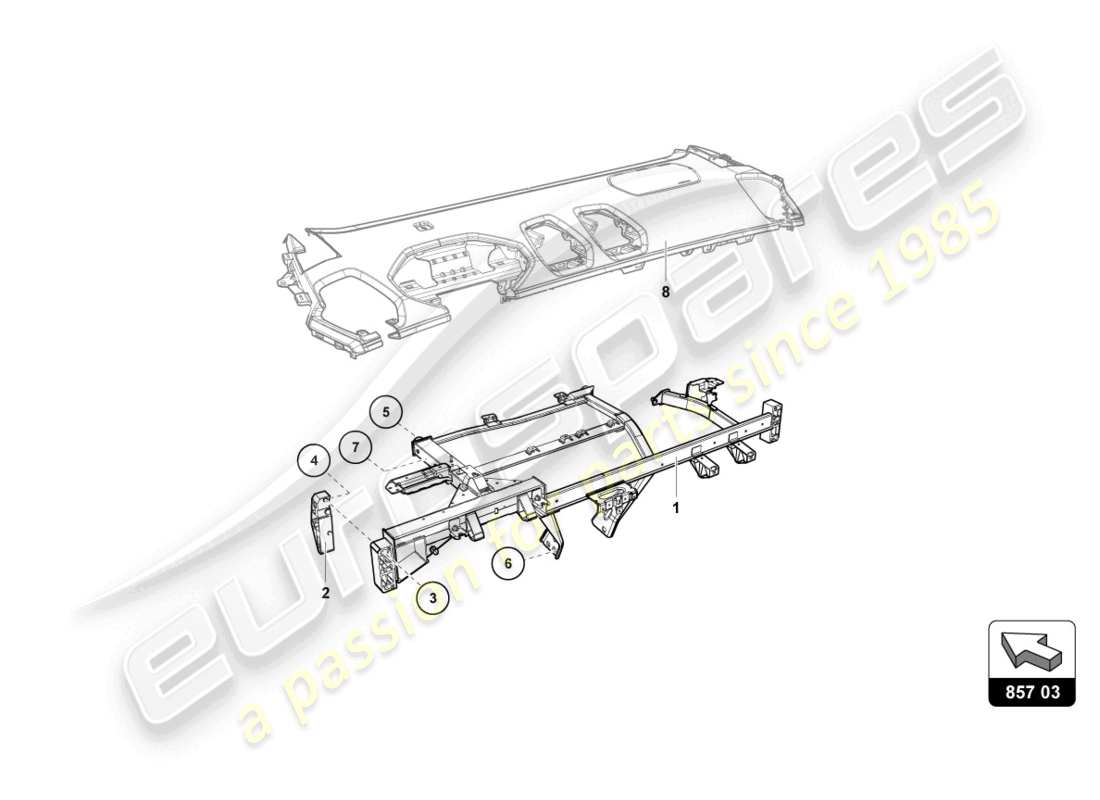 lamborghini super trofeo (2015) dashboard-ersatzteildiagramm