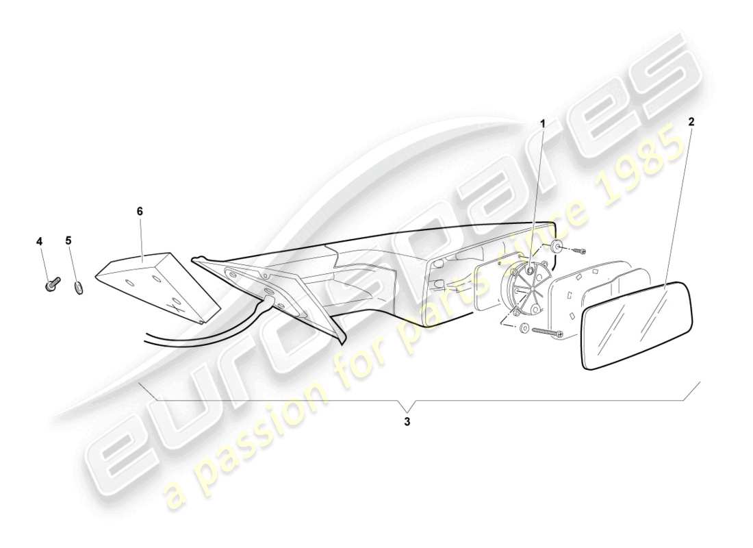 lamborghini lp670-4 sv (2010) aussenspiegel ersatzteildiagramm