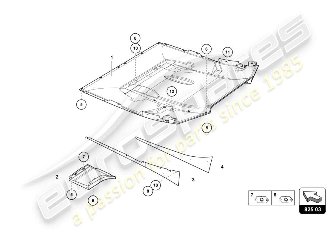 lamborghini super trofeo (2015) wärmeschild ersatzteildiagramm
