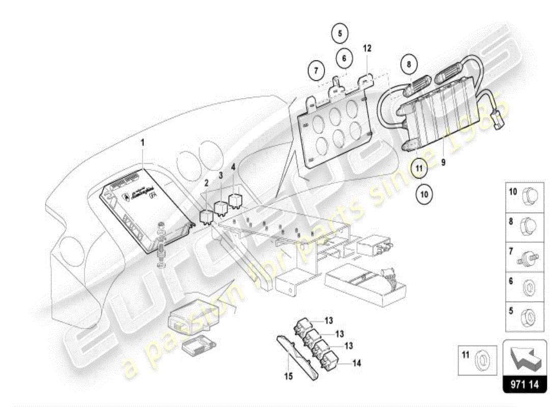 lamborghini diablo vt (1996) teilediagramm des elektrischen systems