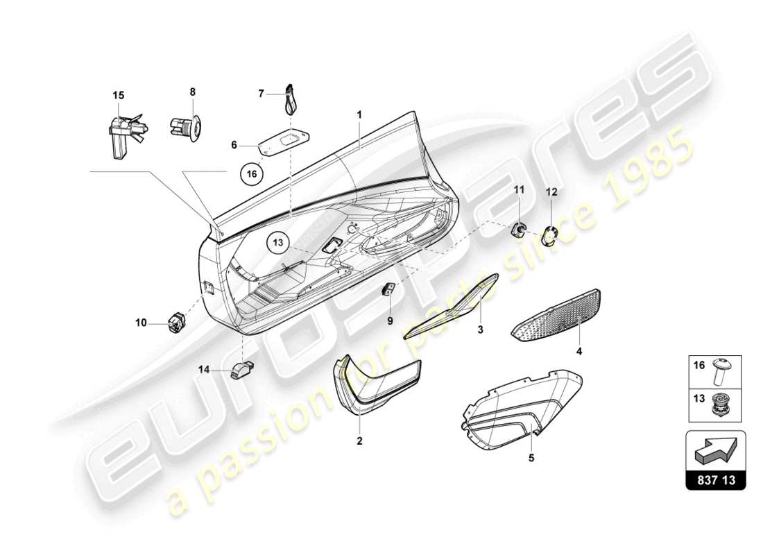 lamborghini sian roadster (2021) türplatte teilediagramm