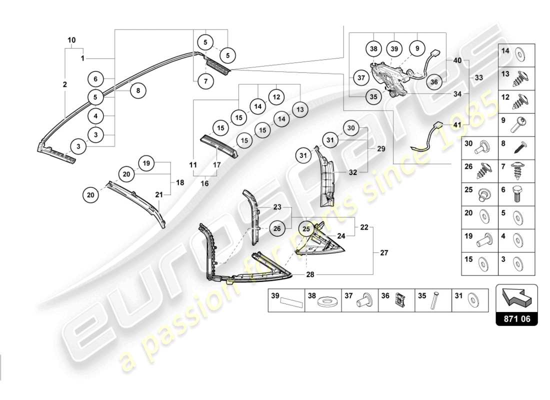 lamborghini evo spyder (2021) seal-teilediagramm
