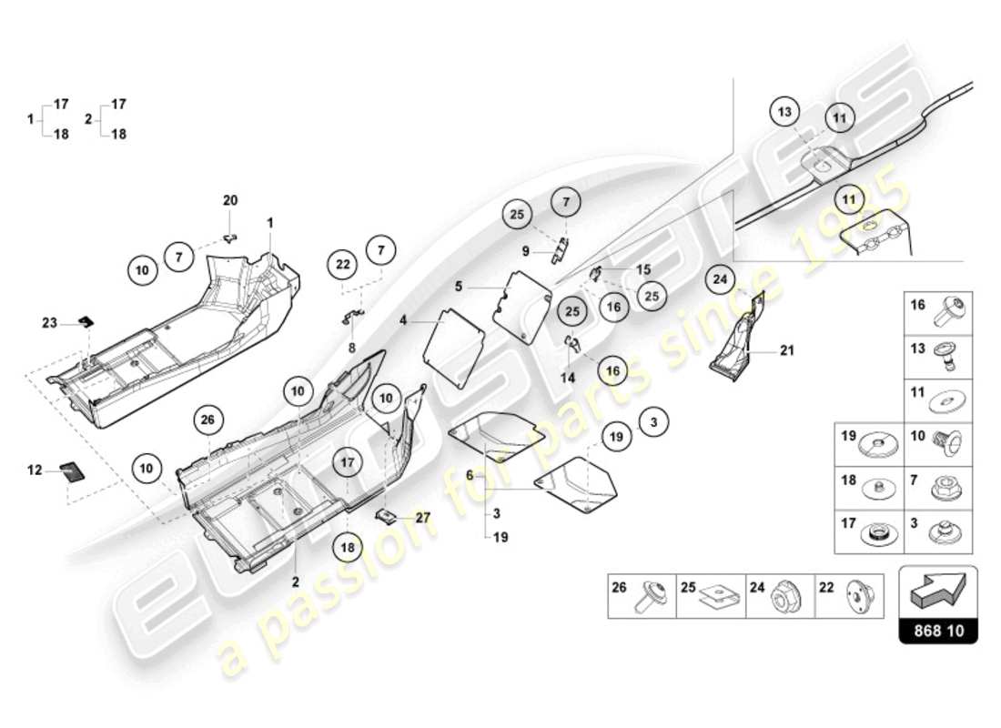 lamborghini sto (2024) schalldämmplatte ersatzteildiagramm