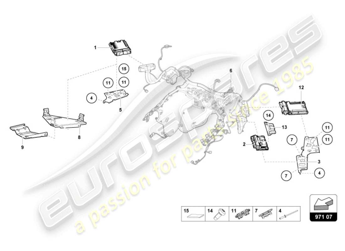 lamborghini evo spyder (2024) motorsteuergerät teilediagramm