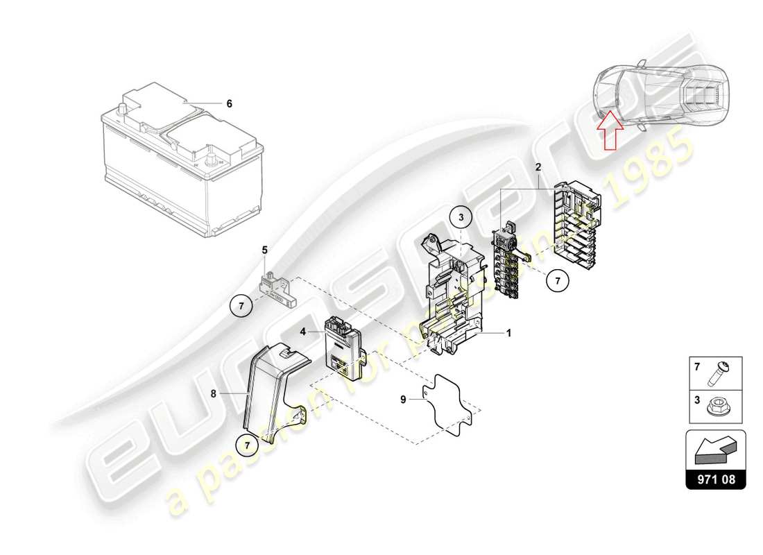 lamborghini sterrato (2024) sicherungskasten - teilediagramm