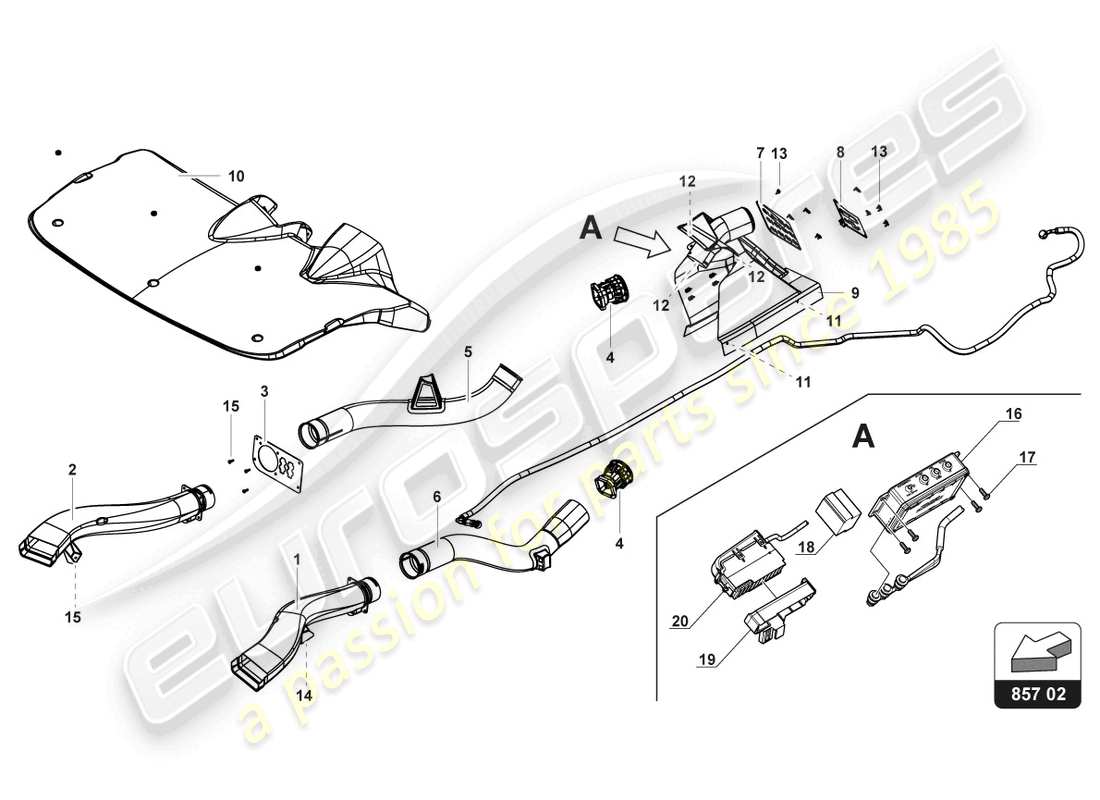 lamborghini 2017 (gt3) consolle ersatzteildiagramm