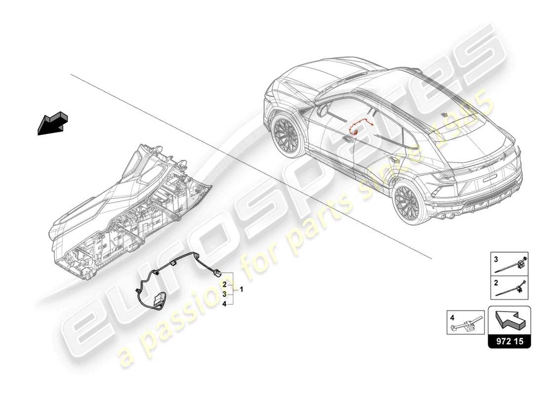 lamborghini urus (2020) kabelbaum für gebläse ersatzteildiagramm