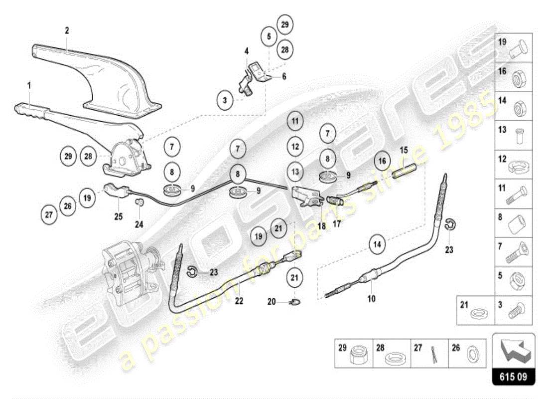 lamborghini diablo vt (1999) handbremse ersatzteildiagramm