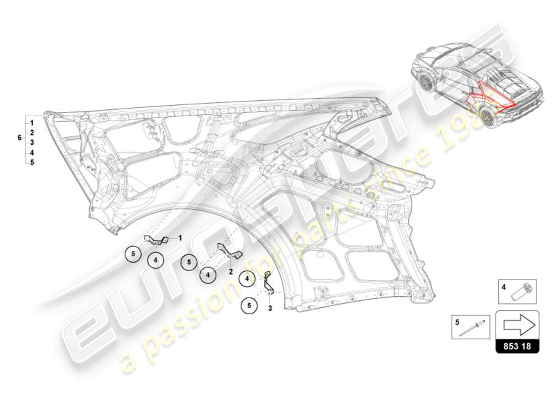lamborghini sterrato (2024) wing-teilediagramm