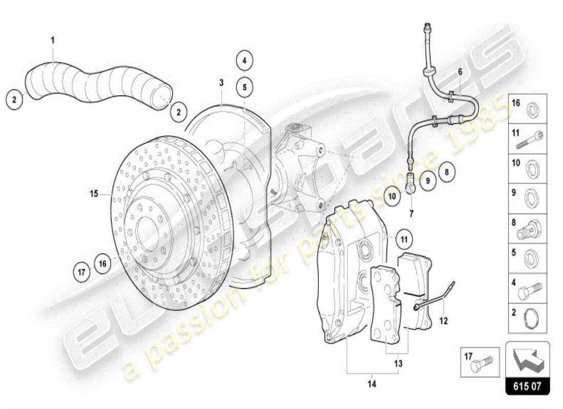 lamborghini diablo vt (1999) bremsscheibe vorne ersatzteildiagramm